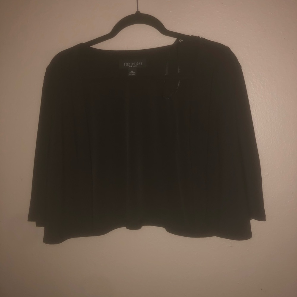 Perceptions New York cropped black cardigan